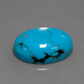 Turquoise Bleu naturelle Coupe ovale, 4.33 ct, Opaque