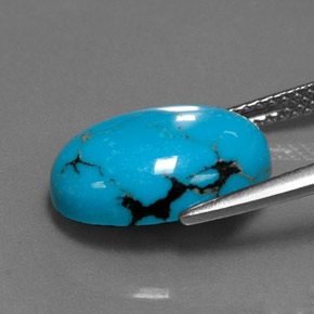 Turquoise Bleu naturelle Coupe ovale, 4.33 ct, Opaque