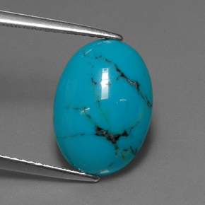 Turquoise Bleu naturelle Coupe ovale, 3.48 ct, Opaque