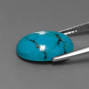 Turquoise Bleu naturelle Coupe ovale, 3.48 ct, Opaque