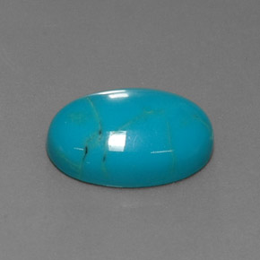 Turquoise bleue naturelle coupe ovale, 3,79 ct, opaque