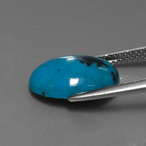 Turquoise bleue naturelle coupe ovale, 4,48 ct, opaque