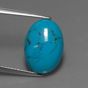 Turquoise bleue naturelle coupe ovale, 4,01 ct, opaque