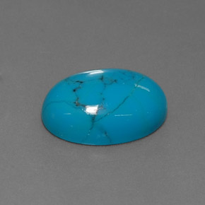 Turquoise bleue naturelle coupe ovale, 4,01 ct, opaque