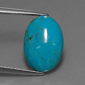 Turquoise bleue naturelle coupe ovale, 4,25 ct, opaque