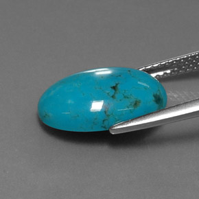 Turquoise bleue naturelle coupe ovale, 4,25 ct, opaque