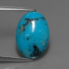 Turquoise bleue naturelle coupe ovale, 4,33 ct, opaque