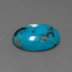 Turquoise bleue naturelle coupe ovale, 4,33 ct, opaque