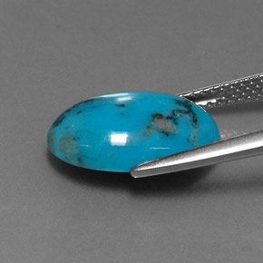 Turquoise bleue naturelle coupe ovale, 4,33 ct, opaque