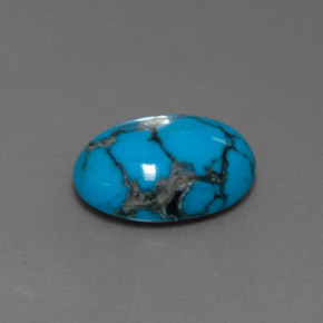 Turquoise bleue naturelle coupe ovale, 3,74 ct, opaque