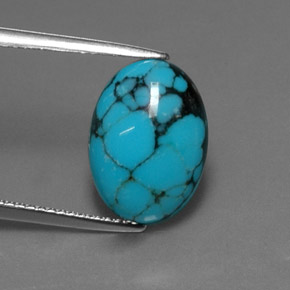 Turquoise Bleu naturelle Coupe ovale, 3.37 ct, Opaque
