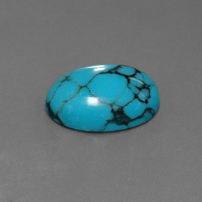 Turquoise Bleu naturelle Coupe ovale, 3.37 ct, Opaque