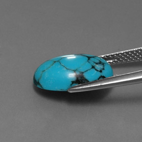 Turquoise Bleu naturelle Coupe ovale, 3.37 ct, Opaque