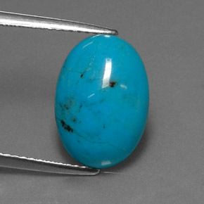 Turquoise bleue naturelle coupe ovale, 3,93 ct, opaque