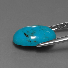 Turquoise bleue naturelle coupe ovale, 3,93 ct, opaque