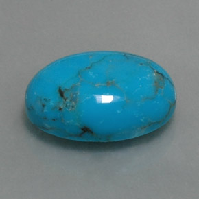 Turquoise bleue naturelle coupe ovale, 3,95 ct, opaque