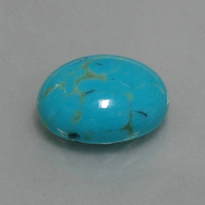 Turquoise bleue naturelle coupe ovale, 3,06 ct, opaque