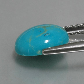 Turquoise bleue naturelle coupe ovale, 3,06 ct, opaque