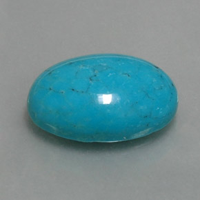 Turquoise Bleu naturelle Coupe ovale, 3.69 ct, Opaque