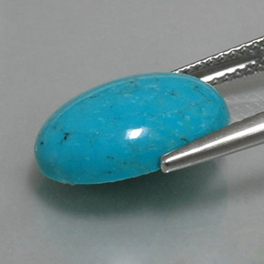 Turquoise Bleu naturelle Coupe ovale, 3.69 ct, Opaque