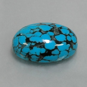 Turquoise bleue naturelle coupe ovale, 3,92 ct, opaque