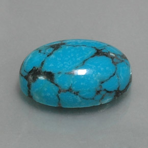 Turquoise Bleu naturelle Coupe ovale, 4.23 ct, Opaque