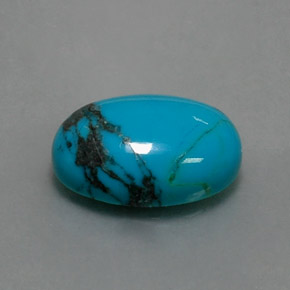 Turquoise bleue naturelle coupe ovale, 3,83 ct, opaque