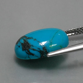 Turquoise bleue naturelle coupe ovale, 3,83 ct, opaque