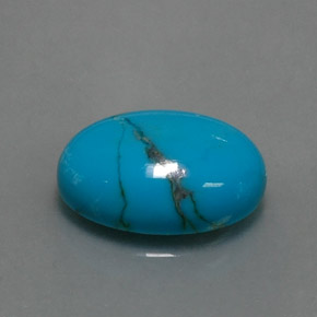 Turquoise bleue naturelle coupe ovale, 3,78 ct, opaque