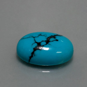Turquoise Bleu naturelle Coupe ovale, 3.89 ct, Opaque