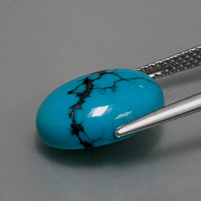 Turquoise Bleu naturelle Coupe ovale, 3.89 ct, Opaque