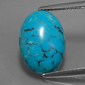 Turquoise Bleu naturelle Coupe ovale, 3.06 ct, Opaque