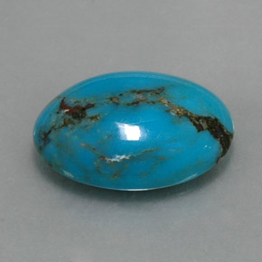 Turquoise bleue naturelle coupe ovale, 4,14 ct, opaque