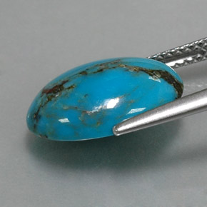 Turquoise bleue naturelle coupe ovale, 4,14 ct, opaque