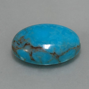 Turquoise bleue naturelle coupe ovale, 3,97 ct, opaque