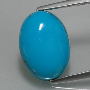 Turquoise Bleu naturelle Coupe ovale, 4.88 ct, Opaque