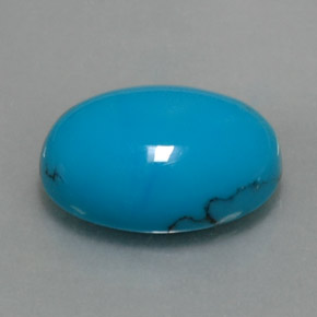 Turquoise Bleu naturelle Coupe ovale, 4.88 ct, Opaque