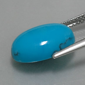 Turquoise Bleu naturelle Coupe ovale, 4.88 ct, Opaque