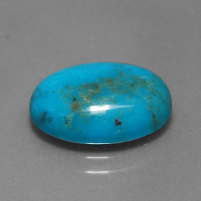 Turquoise bleue naturelle coupe ovale, 4,40 ct, opaque