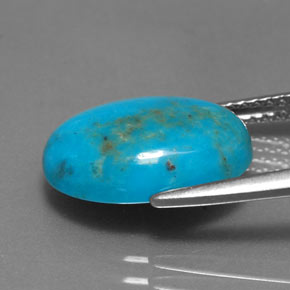 Turquoise bleue naturelle coupe ovale, 4,40 ct, opaque