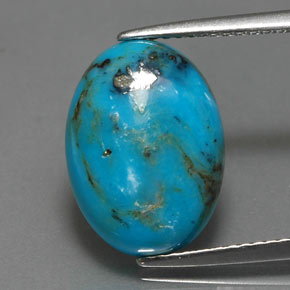 Turquoise Bleu naturelle Coupe ovale, 4.57 ct, Opaque