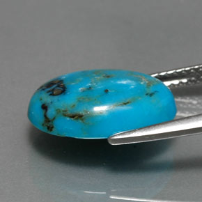 Turquoise Bleu naturelle Coupe ovale, 4.57 ct, Opaque