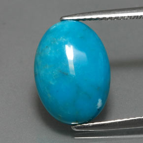 Turquoise bleue naturelle coupe ovale, 4,37 ct, opaque