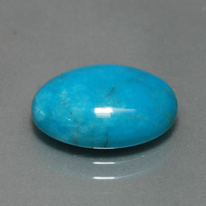 Turquoise bleue naturelle coupe ovale, 4,37 ct, opaque