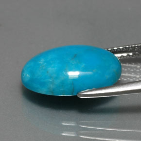 Turquoise bleue naturelle coupe ovale, 4,37 ct, opaque
