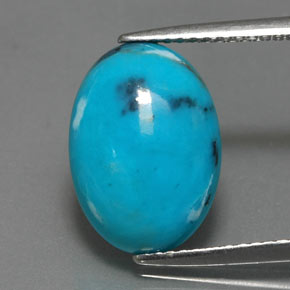 Turquoise bleue naturelle coupe ovale, 3,86 ct, opaque
