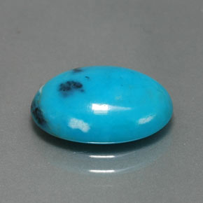 Turquoise bleue naturelle coupe ovale, 3,86 ct, opaque