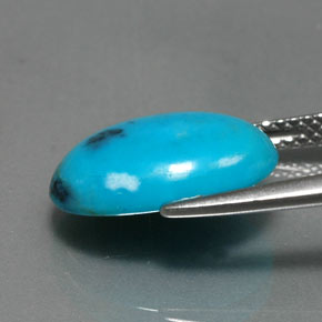 Turquoise bleue naturelle coupe ovale, 3,86 ct, opaque