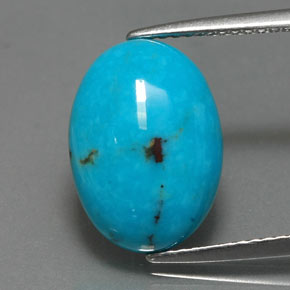 Turquoise bleue naturelle coupe ovale, 4,22 ct, opaque