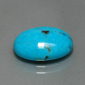 Turquoise bleue naturelle coupe ovale, 4,22 ct, opaque